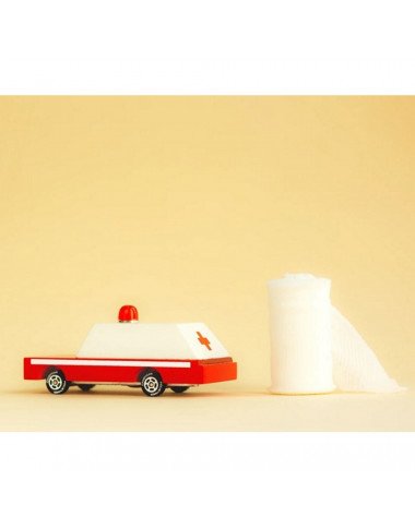 Candylab medinis greitosios pagalbos automobilis - Mediniai mašinų modeliukai Candylab medinis greitosios pagalbos automobilis - Mediniai mašinų modeliukai