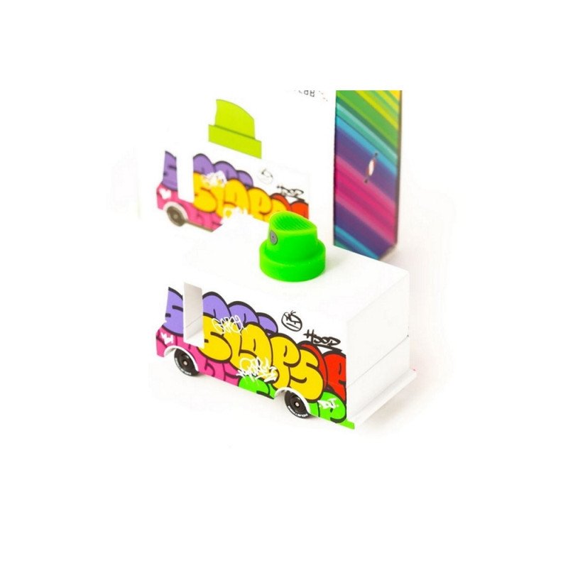 Candylab medinis graffitti furgonas - Mediniai mašinų modeliukai