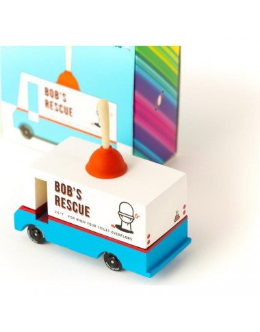 Candylab medinis santechniko furgonas - Mediniai mašinų modeliukai