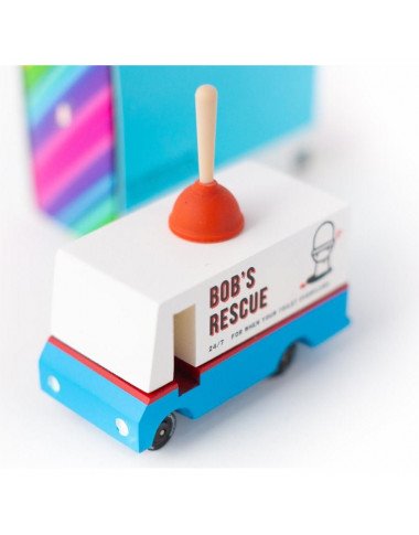 Candylab medinis santechniko furgonas - Mediniai mašinų modeliukai