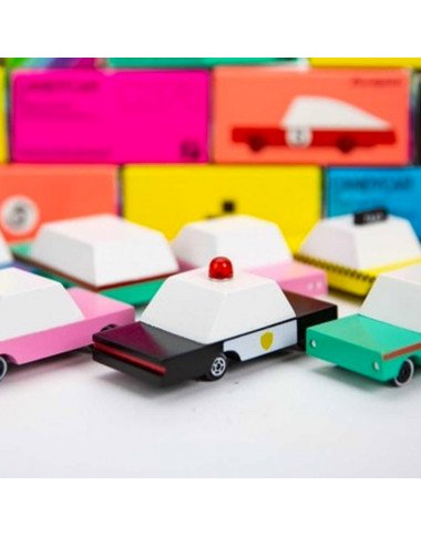 Candylab medinis policijos automobilis - Mediniai mašinų modeliukai