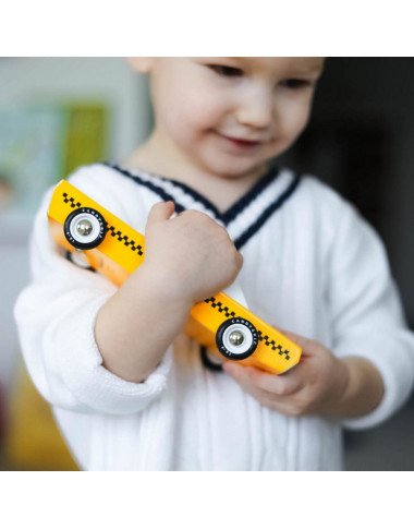 Candylab medinis Taxi automobilis - Mediniai mašinų modeliukai Candylab medinis Taxi automobilis - Mediniai mašinų modeliukai