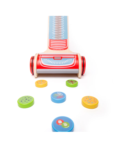 Bigjigs medinis vaikiškas dulkių siurblys - Mediniai žaislai