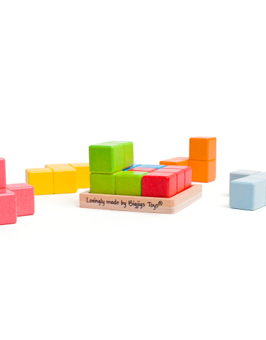 Bigjigs medinė dėlionė-galvosūkis Kubas - Lavinamieji žaidimai vaikams nuo 3 metų