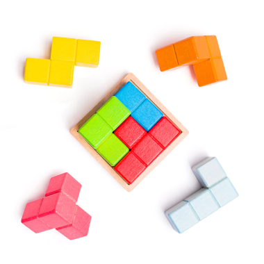 Bigjigs medinė dėlionė-galvosūkis Kubas - Lavinamieji žaidimai vaikams nuo 3 metų