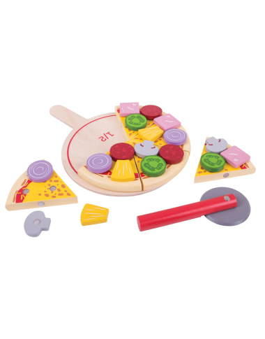 Bigjigs medinė pjaustoma pica - Mediniai žaislai vaikams nuo 3 metų