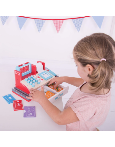 Bigjigs medinis kasos aparatas - Mediniai žaislai vaikams nuo 3 metų Bigjigs medinis kasos aparatas - Mediniai žaislai vaikams nuo 3 metų