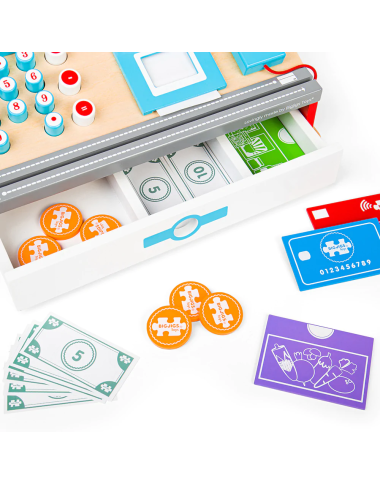 Bigjigs medinis kasos aparatas - Mediniai žaislai vaikams nuo 3 metų Bigjigs medinis kasos aparatas - Mediniai žaislai vaikams nuo 3 metų