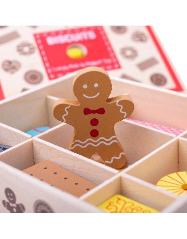 Bigjigs medinių sausainių dėžutė - Mediniai žaislai vaikams nuo 3 metų