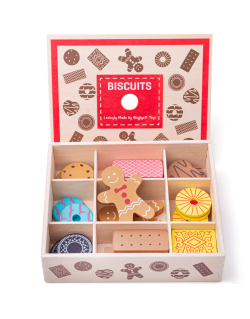 Bigjigs medinių sausainių dėžutė - Mediniai žaislai vaikams nuo 3 metų