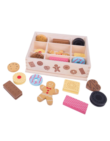 Bigjigs medinių sausainių dėžutė - Mediniai žaislai vaikams nuo 3 metų