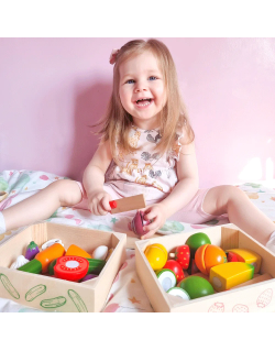 Bigjigs medinės pjaustomos daržovės - Mediniai žaislai vaikams