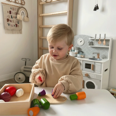 Bigjigs medinės pjaustomos daržovės - Mediniai žaislai vaikams