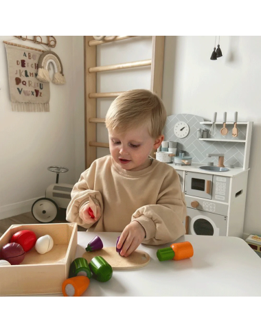 Bigjigs medinės pjaustomos daržovės - Mediniai žaislai vaikams