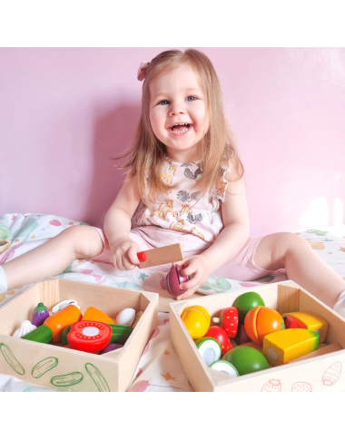 Bigjigs mediniai pjaustomi vaisiai - Mediniai žaislai vaikams