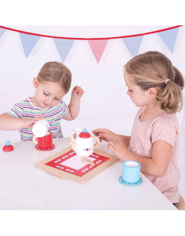 Bigjigs medinis arbatėlės rinkinys - Mediniai žaislai vaikams nuo 3 metų