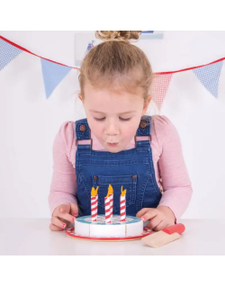 Bigjigs medinis gimtadienio tortas - Mediniai žaislai vaikams vaikams nuo 3 metų