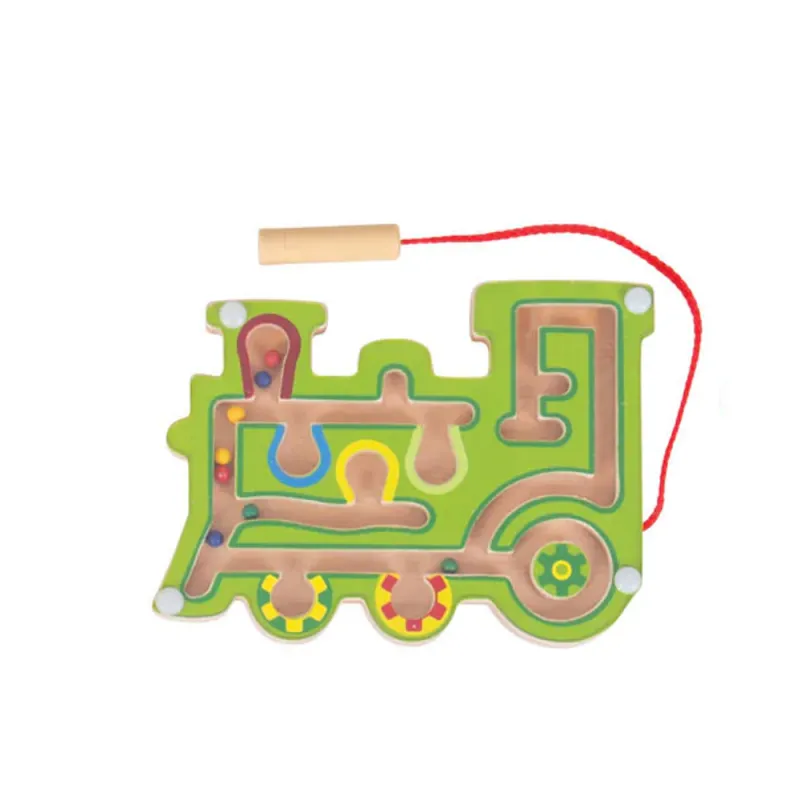 Bigjigs medinis magnetinis labirintas Mašina - Mediniai lavinamieji žaislai