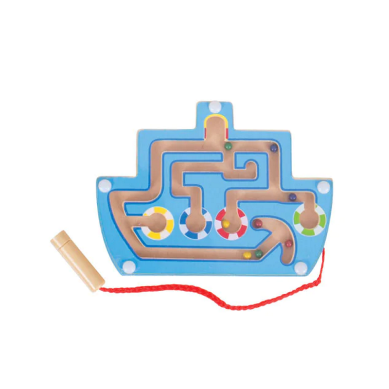 Bigjigs medinis magnetinis labirintas Mašina - Mediniai lavinamieji žaislai