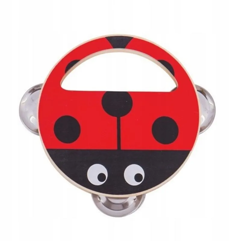 Bigjigs vaikiškas tambūrinas Boružėlė - Muzikos instrumentai vaikams