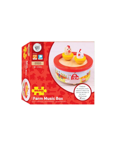 Bigjigs muzikinė dėžutė Ūkis - Muzikiniai žaislai vaikams vaikams nuo 3 metų