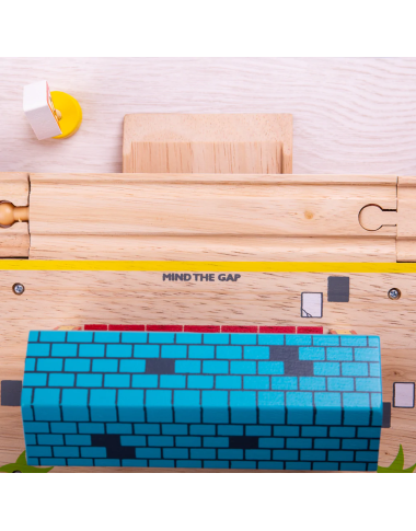 Bigjigs virszemes dzelzceļa stacija - Koka vilcieni - Lapute.lt