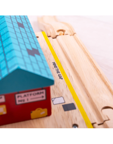 Bigjigs virszemes dzelzceļa stacija - Koka vilcieni - Lapute.lt