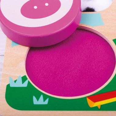 Tidlo medinė sensorinė formų dėlionė Ūkis - Lavinamosios medinės dėlionės vaikams