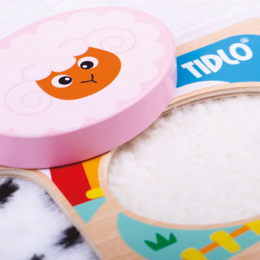 Tidlo medinė sensorinė formų dėlionė Ūkis - Lavinamosios medinės dėlionės vaikams