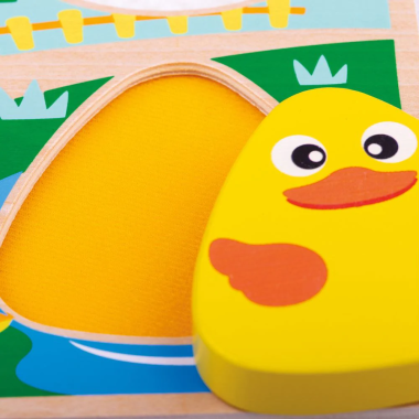 Tidlo medinė sensorinė formų dėlionė Ūkis - Lavinamosios medinės dėlionės vaikams