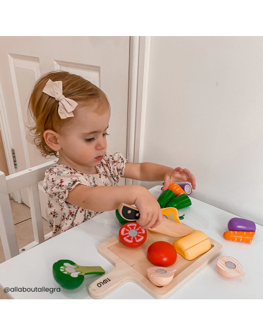 Tidlo medinės pjaustomos daržovės - Mediniai žaislai vaikams nuo 3 metų