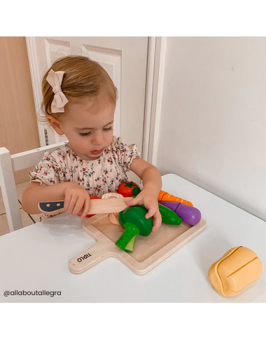 Tidlo medinės pjaustomos daržovės - Mediniai žaislai vaikams nuo 3 metų