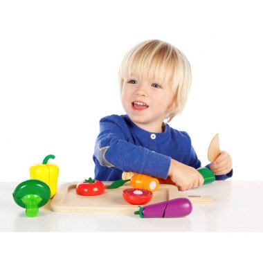 Tidlo medinės pjaustomos daržovės - Mediniai žaislai vaikams nuo 3 metų