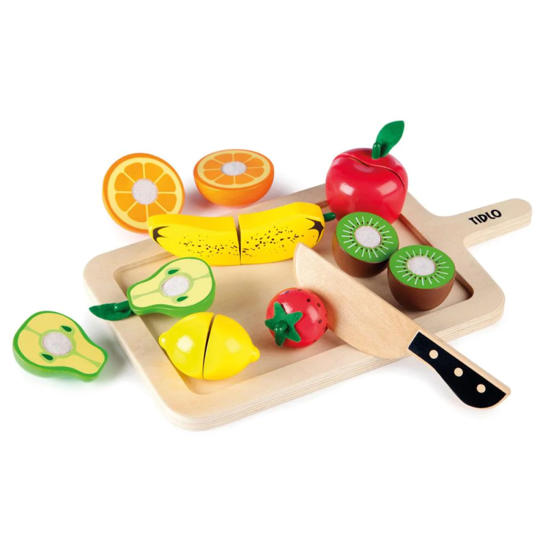 Tidlo mediniai pjaustomi vaisiai - Mediniai žaislai vaikams nuo 3 metų