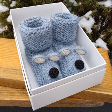 Alpakos vilnos tapukai Peliukai - Vilnonės kojinės kūdikiams