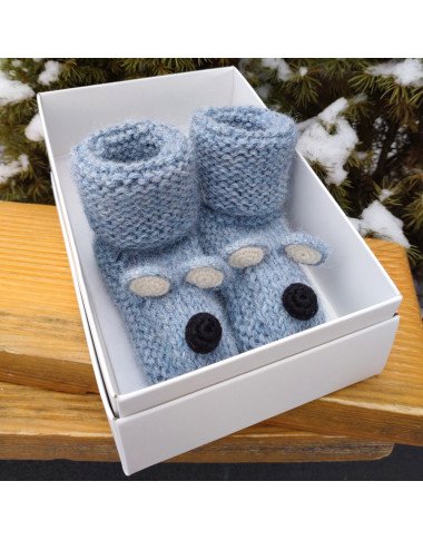 Alpakos vilnos tapukai Peliukai - Vilnonės kojinės kūdikiams Alpakos vilnos tapukai Peliukai - Vilnonės kojinės kūdikiams