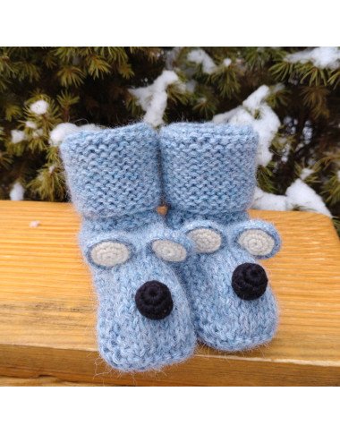 Alpakos vilnos tapukai Peliukai - Vilnonės kojinės kūdikiams Alpakos vilnos tapukai Peliukai - Vilnonės kojinės kūdikiams