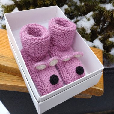 Alpakos vilnos tapukai Peliukai - Vilnonės kojinės kūdikiams