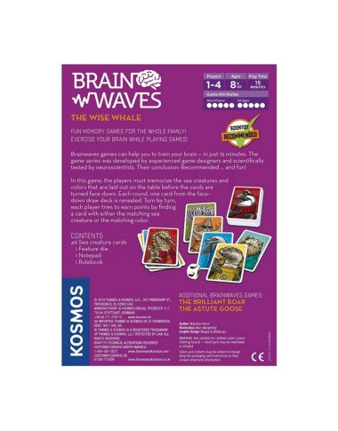 KOSMOS stalo žaidimas Brain Waves The Wise Whale - Lavinamieji žaislai vaikams nuo 6 metų