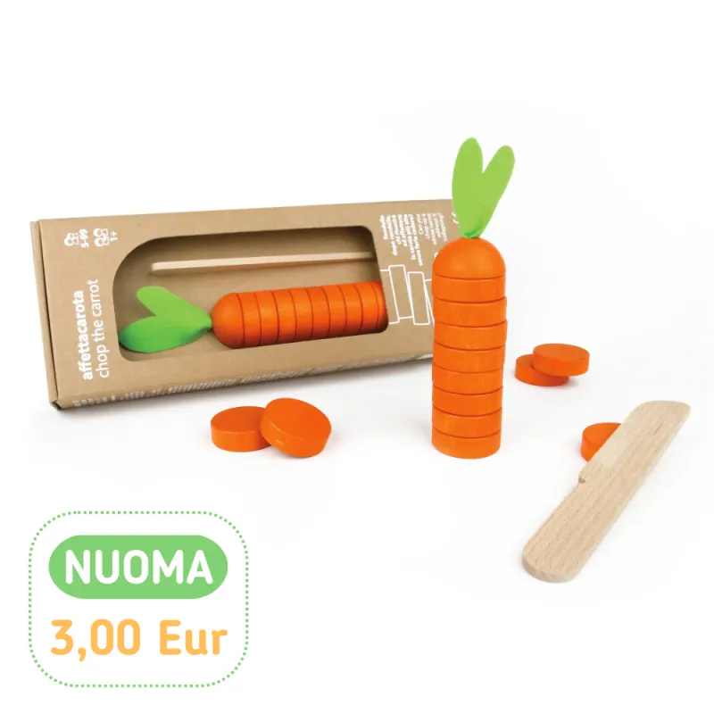 Milaniwood žaidimas Chop The Carrot - Edukaciniai mediniai žaidimai