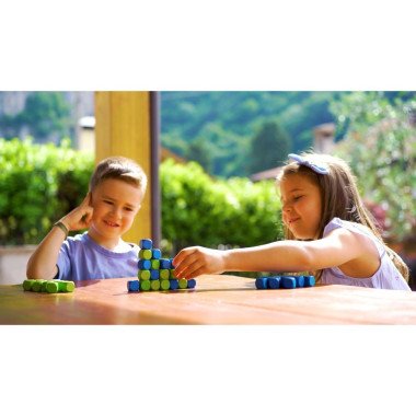 Milaniwood žaidimas Connecting Cubes - Edukaciniai mediniai žaidimai