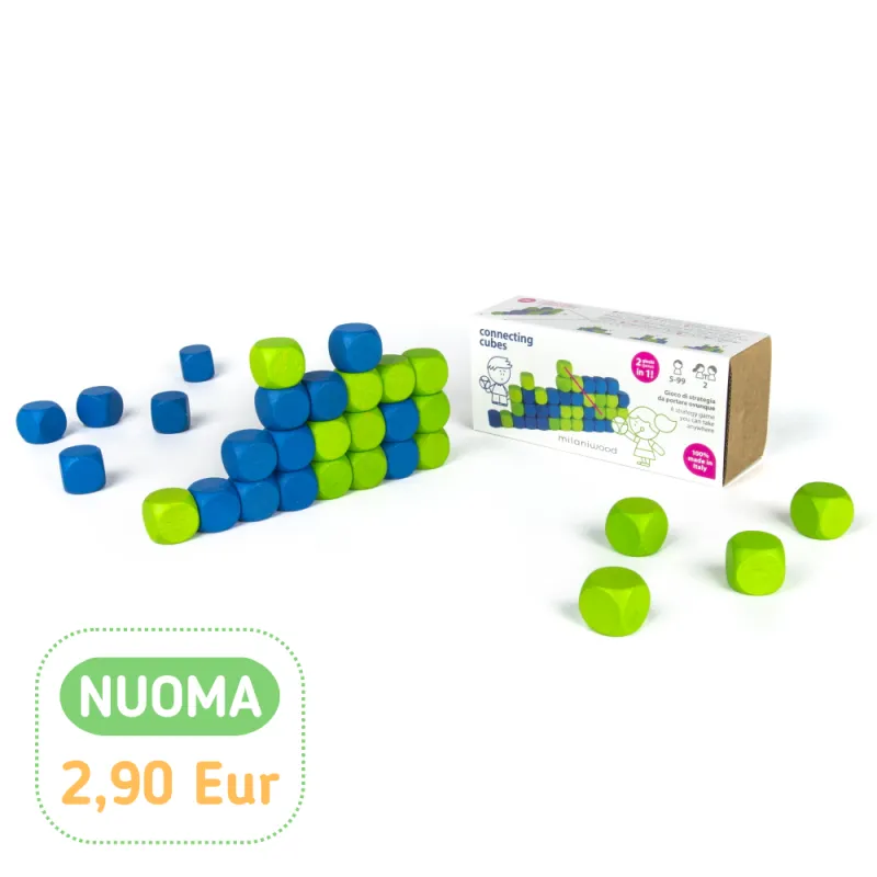 Milaniwood žaidimas Connecting Cubes - Edukaciniai mediniai žaidimai Milaniwood žaidimas Connecting Cubes - Edukaciniai mediniai žaidimai