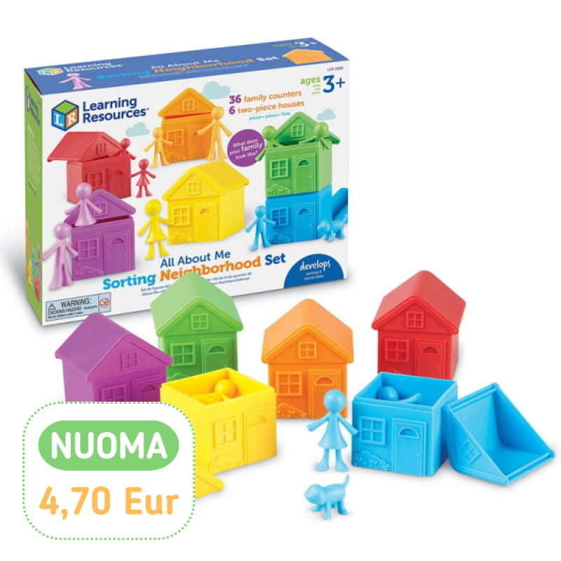 Rūšiavimo žaidimas Kaimynai - Lavinamieji žaislai nuo 3 metų