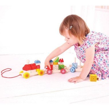 Bigjigs medinis lavinamasis traukinukas - Mediniai lavinamieji žaislai