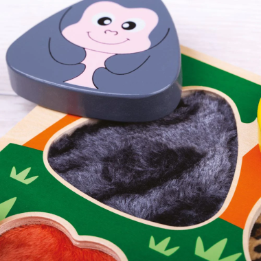 Tidlo medinė sensorinė formų dėlionė Safaris - Lavinamosios medinės dėlionės vaikams