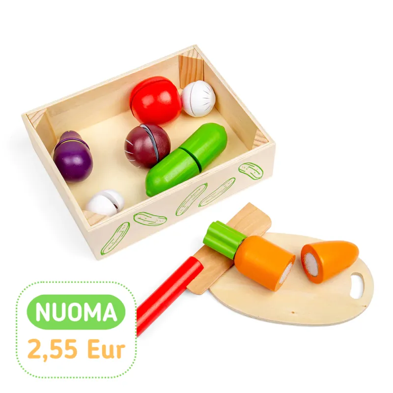 Bigjigs medinės pjaustomos daržovės - Mediniai žaislai vaikams Bigjigs medinės pjaustomos daržovės - Mediniai žaislai vaikams