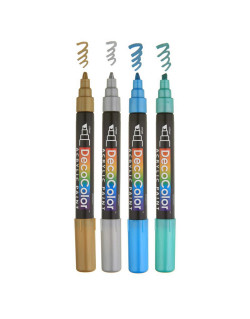 Akriliniai markeriai Marvy Decocolor Acrylic Metallic - Kanceliarinės prekės vaikams