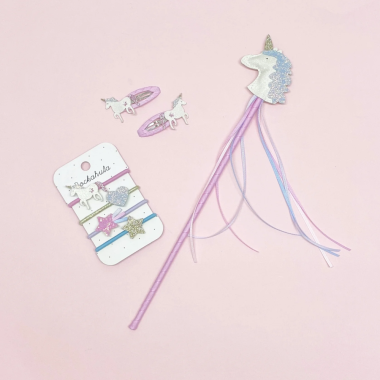 Plaukų gumytės mergaitėms Vienaragiai su derančiais segtukais plaukams