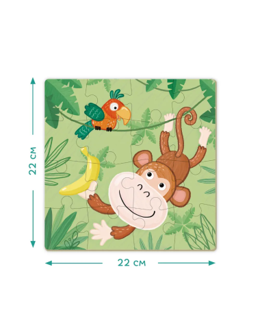 Dodo dėlionė vaikams Beždžionėlė (16 det.) - Dėlionės vaikams nuo 3 metų