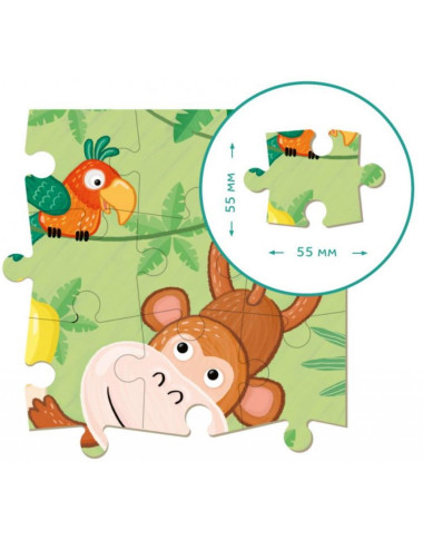 Dodo dėlionė vaikams Beždžionėlė (16 det.) - Dėlionės vaikams nuo 3 metų